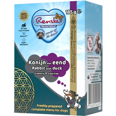 Renske vers hondenvoer Konijn met Eend Graanvrij 185 gram