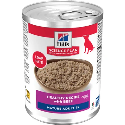 Hill's Mature Adult 7+ nat hondenvoer met rund blik 1 tray (12 X 370 g)
