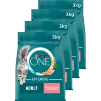 4x Purina ONE Adult Zalm - Volkoren Granen 3 kg