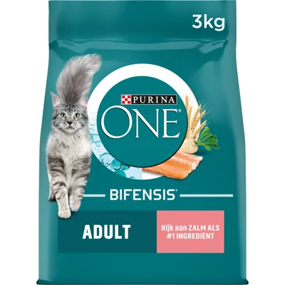 4x Purina ONE Adult Zalm - Volkoren Granen 3 kg