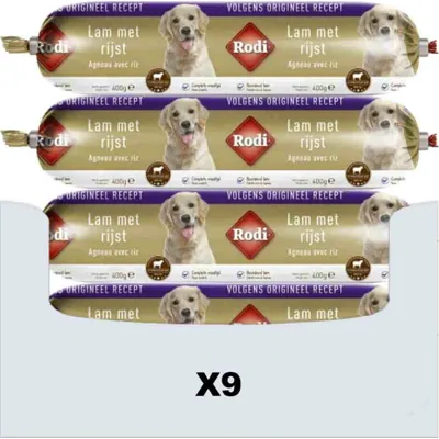 9x Rodi Worst Lam-Rijst 400 gr