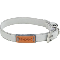 Trixie BE NORDIC Halsband - Leer - XS/S - Lichtgrijs