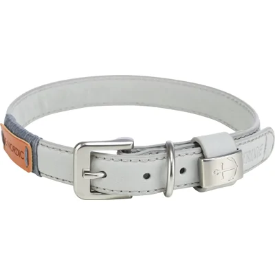 Trixie BE NORDIC Halsband - Leer - XS/S - Lichtgrijs