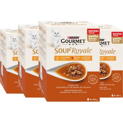 4x Gourmet Kattenvoer Nat Soup Royale Rund 6x45 gr