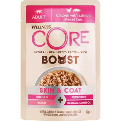 Wellness Core Kattenvoer Boost+ Skin & Coat Kip & Zalm 85 gr