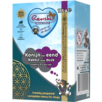 Renske vers hondenvoer konijn met eend graanvrij 375 gram