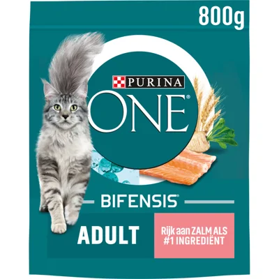 4x Purina ONE Adult Zalm - Volkoren Granen 800 gr