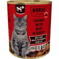 Rokus Kattenvoer Blik Stukjes Rund in Jus 810 gr