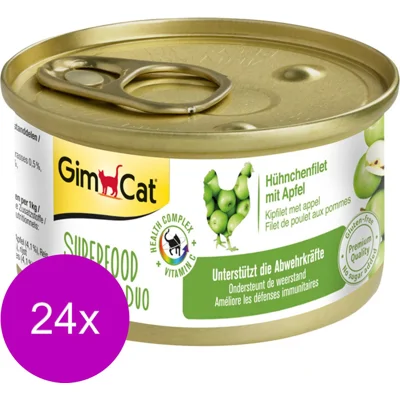GimCat Superfood ShinyCat Duo - Kipfilet & Appel - 24 x 70 gram