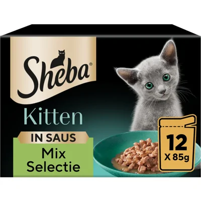 Sheba Mix Selectie Kattenvoer Nat Kitten in Saus 12x85 gr
