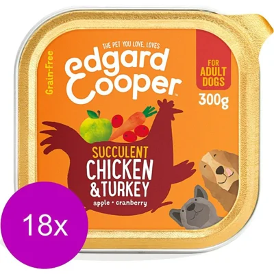 Edgard & Cooper hond Kip & Kalkoen kuipje 18 x 300gr