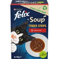 Felix Soup Tender Strips met rund/kip/lam kattensoep (6x48g) 4 x (6 x 48 g)