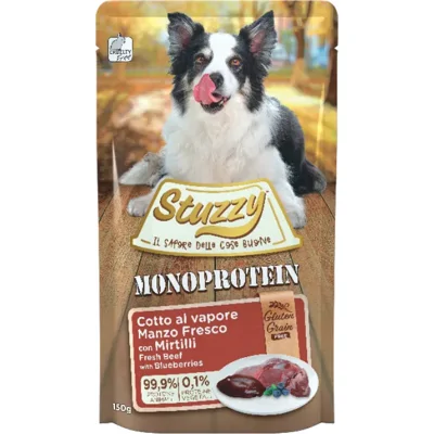 Stuzzy Dog Grain Free Monoprotein Rund met bosbes nat hondenvoer 150 gr. 12 x 150 g