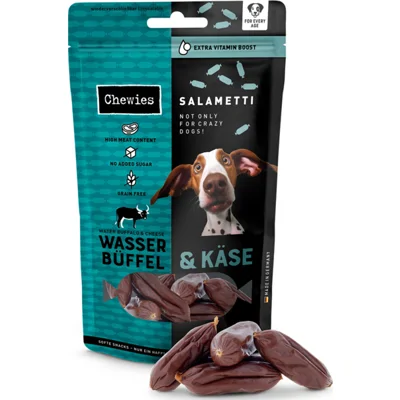 Chewies Salametti Hondensnack Waterbuffel&Kaas 60 gr