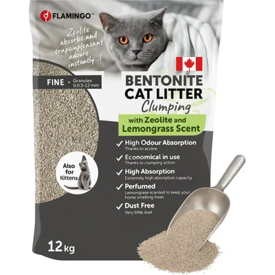 Flamingo Kattenbakvulling Citroengras & Groene Zeoliet - 12 kg
