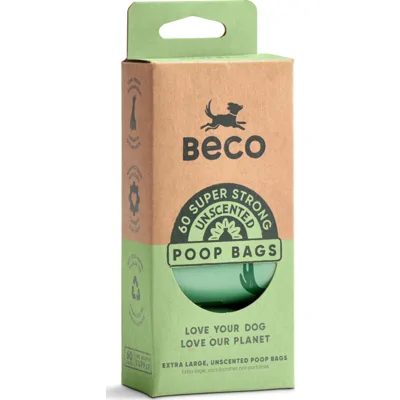 Beco Poop Bags Recycled Handles Ongeparfumeerd 60 stuks