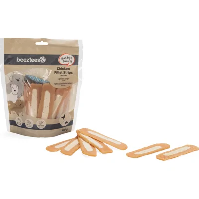 Beeztees Kipfilet Strips met vis hondensnacks 400 gram