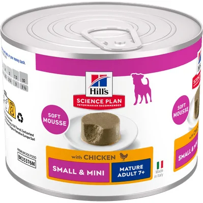 Hill's Mature Adult 7+ Small & Mini mousse nat hondenvoer met kip blik 12 x 200 g