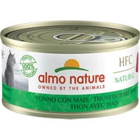 24x Almo Nature HFC Natural Kattenvoer Nat Blikje Tonijn&Mais 70 gr