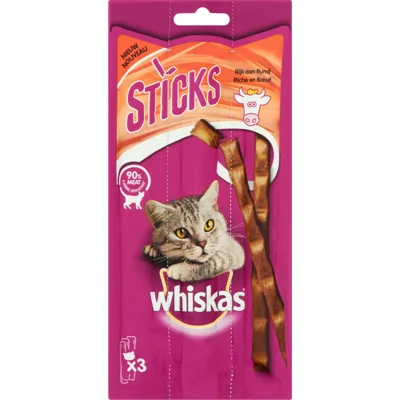 28x Whiskas Sticks Kattensnack Rund 18 gr