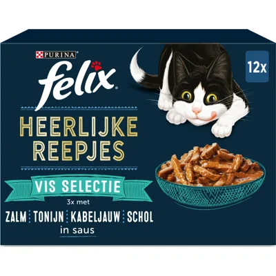4x Felix Heerlijke Reepjes Selectie Vis 12 x 80 gr