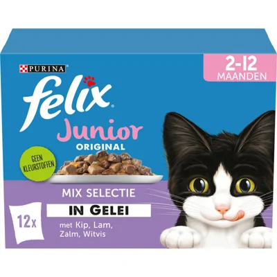 Felix Original Pouch in Gelei Junior Mix 12 stuks