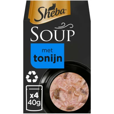 Sheba Soup Kattenvoer Natvoer Tonijn 4 x 40 gr