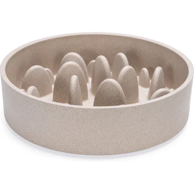 Designed by Lotte Bamboo Anti-Schrokbak Pom - Hond - Beige - 1430 ml
