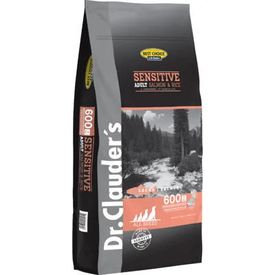 Dr. Clauder's Adult Sensitive met zalm en rijst hondenvoer 12,5 kg