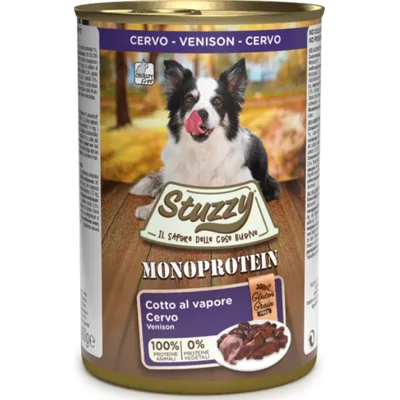 Stuzzy Monoprotein hertenvlees nat hondenvoer 400 gram 1 doos (6 x 400 g)