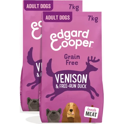 2x Edgard&Cooper Hondenvoer Hert - Scharreleend 7 kg