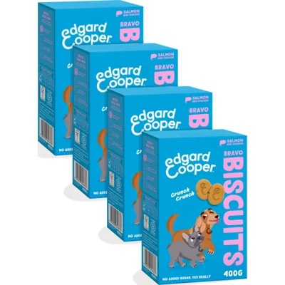 4x Edgard&Cooper Adult Biscuit Zalm&Kip 400 gr