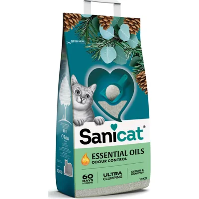 Sanicat Essential Oils Ultra White Kattenbakvulling Cedar & Eucalyptus 10 kg