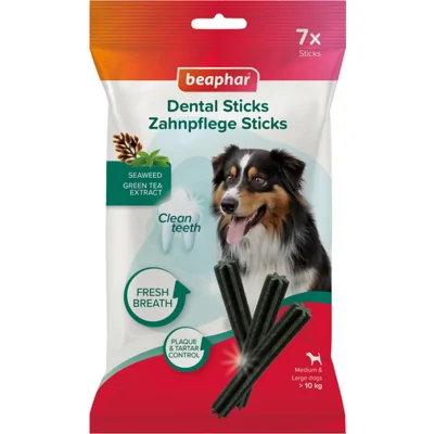 12x Beaphar Dental Sticks Hond >10kg 7 stuks