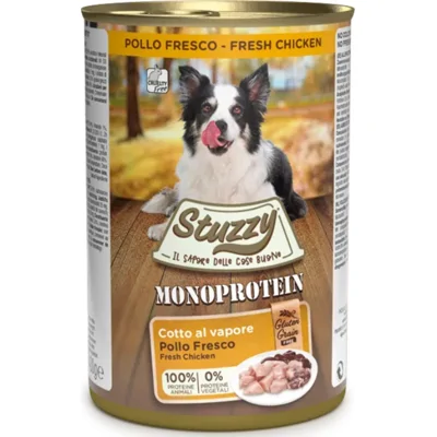 Stuzzy Monoprotein kip nat hondenvoer (400 gram) 1 doos (6 x 400 g)