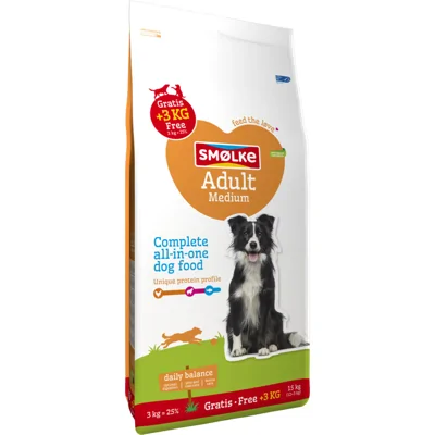 Smolke Hondenvoer Adult Medium 12 + 3 kg