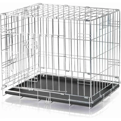TRIXIE Metalen hondenbench, zilver-zwart, Maat: M-L