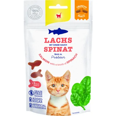 12x GimCat Crunchy Kattensnack Zalm&Spinazie 50 gr