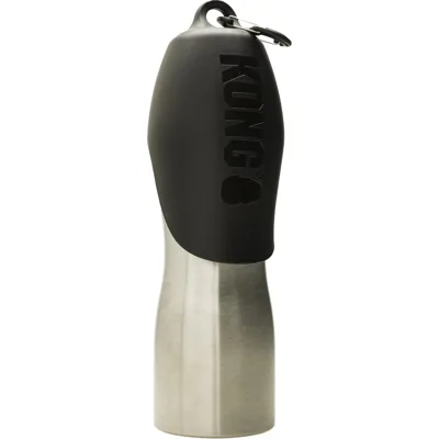 KONG Water-drinkfles Edelstahl H2O, zwart