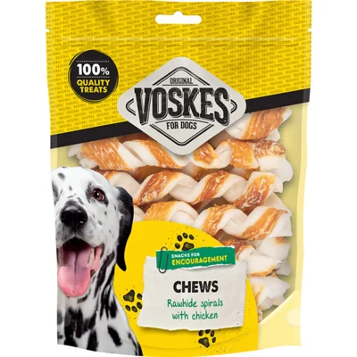 Voskes Hondensnack Spiralen Runderhuid&Kip 20 stuks