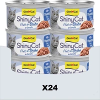 24x GimCat Kattenvoer Nat ShinyCat Filets in Bouillon Tonijn 70 gr product name