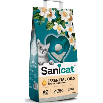Sanicat Essential Oils Ultra White Kattenbakvulling Jasmine 10 kg