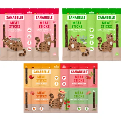 Sanabelle Meat Sticks - Lam & Kattenkruid - 35 g
