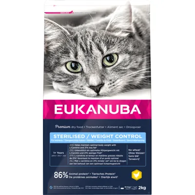 Eukanuba Cat Adult Sterilised / Weight Control Kip 2kg
