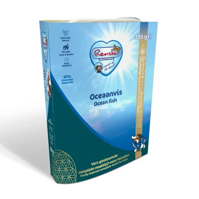 Renske vers gestoomd oceaanvis hypoallergeen natvoer hond (kuip) 1 tray (10 x 395 g)