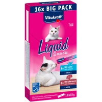 Vitakraft Liquid Snack met leverworst en zalm voor katten multipack (16 x 15 g) 1 verpakking