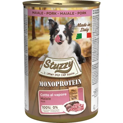 Stuzzy Monoprotein varken natvoer hond 400 g. 1 tray (6 x 400 g)