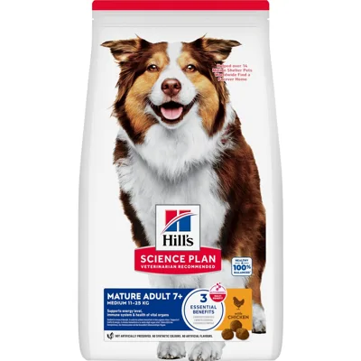 4x Hill's Science Plan Hondenvoer Droog Mature Adult Medium Kip 2,5 kg