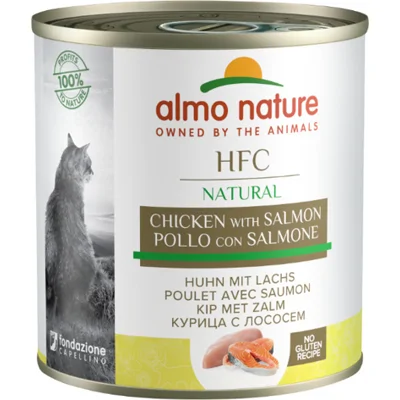 Almo Nature HFC Natural kip met zalm natvoer kat (280 g) 12 x 280 g