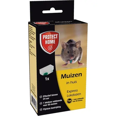 Protect Home Muizengif Tegen Muizen - Werkt binnen 24 uur - Goed voor 50 muizen - Bestrijding zonder leed